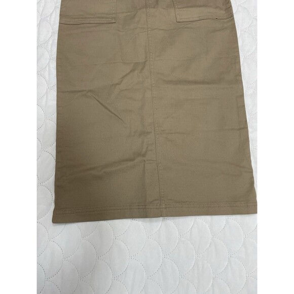 NOKI WOMEN'S Denim KHAKI SKIRT WITH POCKETS. 97%Cotton 3%lycra Sz 7 B20 - Picture 3 of 9
